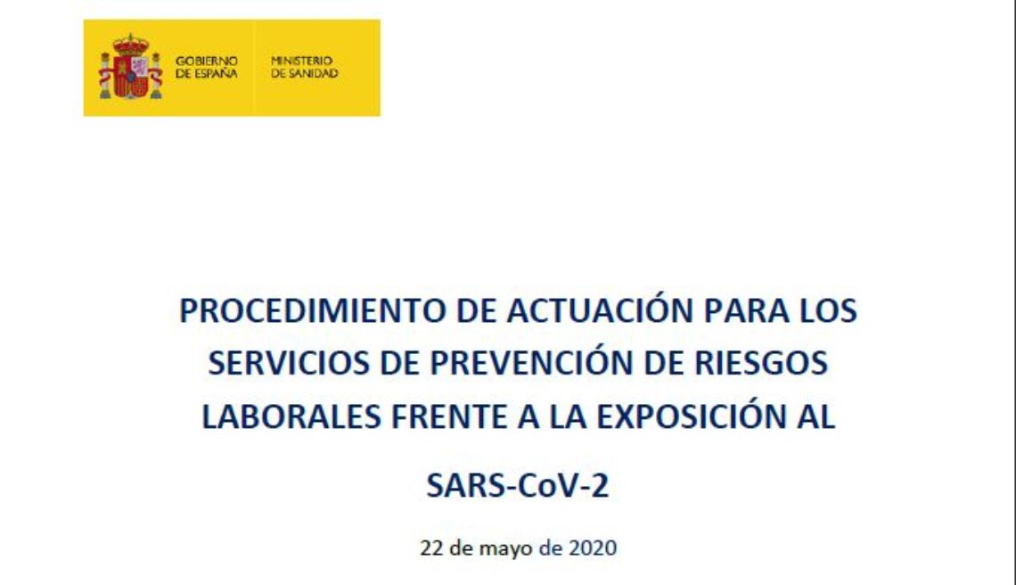 Procedimiento de actuación para los servicios de prevención de riesgos laborales frente a la exposición al coronavirus